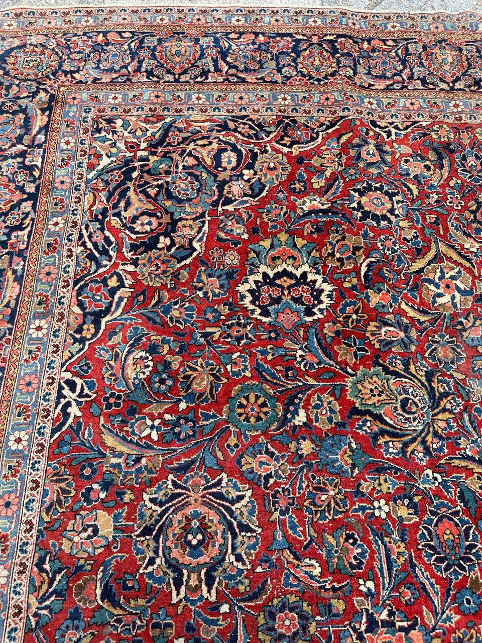 Bobyrug’s Nice antique large kashan rug  For Sale 3
