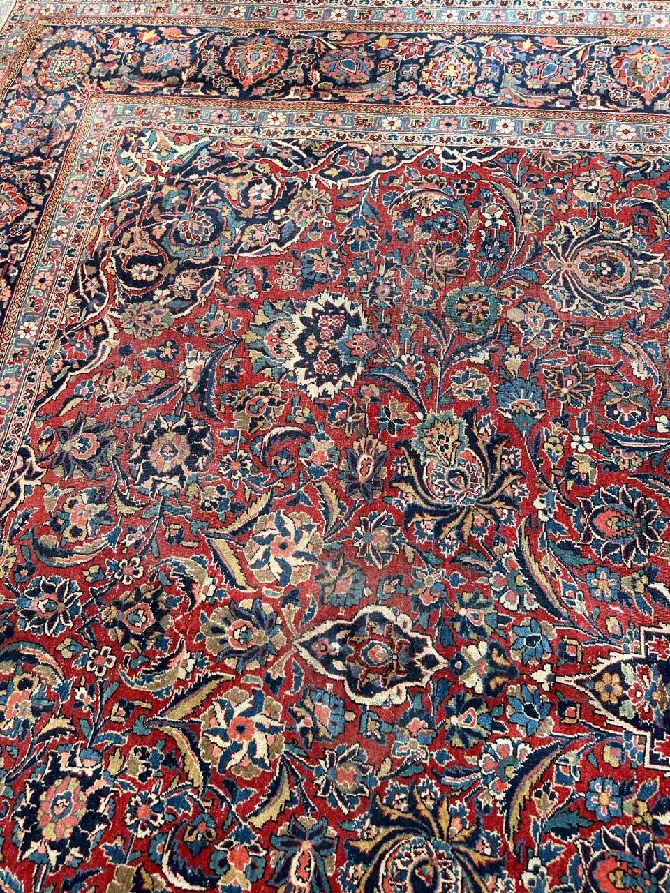 Bobyrug’s Nice antique large kashan rug  For Sale 4