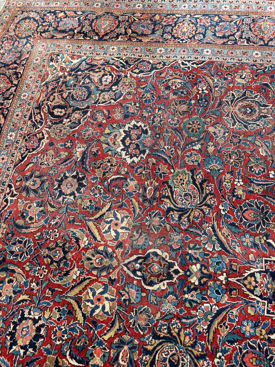 Bobyrug’s Nice antique large kashan rug For Sale 4