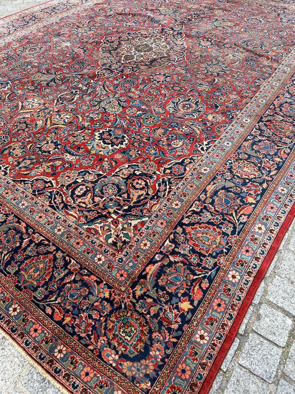 Bobyrug’s Nice antique large kashan rug  For Sale 6