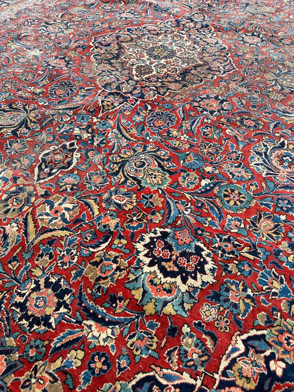 Bobyrug’s Nice antique large kashan rug For Sale 8