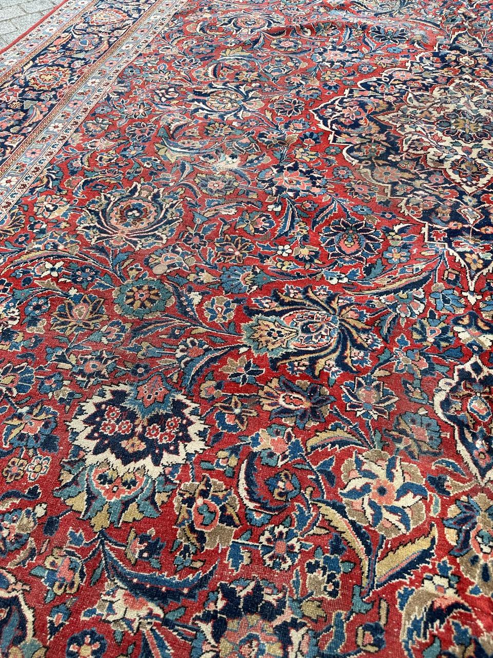 Bobyrug’s Nice antique large kashan rug  For Sale 9