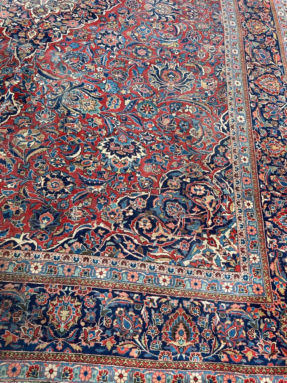 Asian Bobyrug’s Nice antique large kashan rug  For Sale