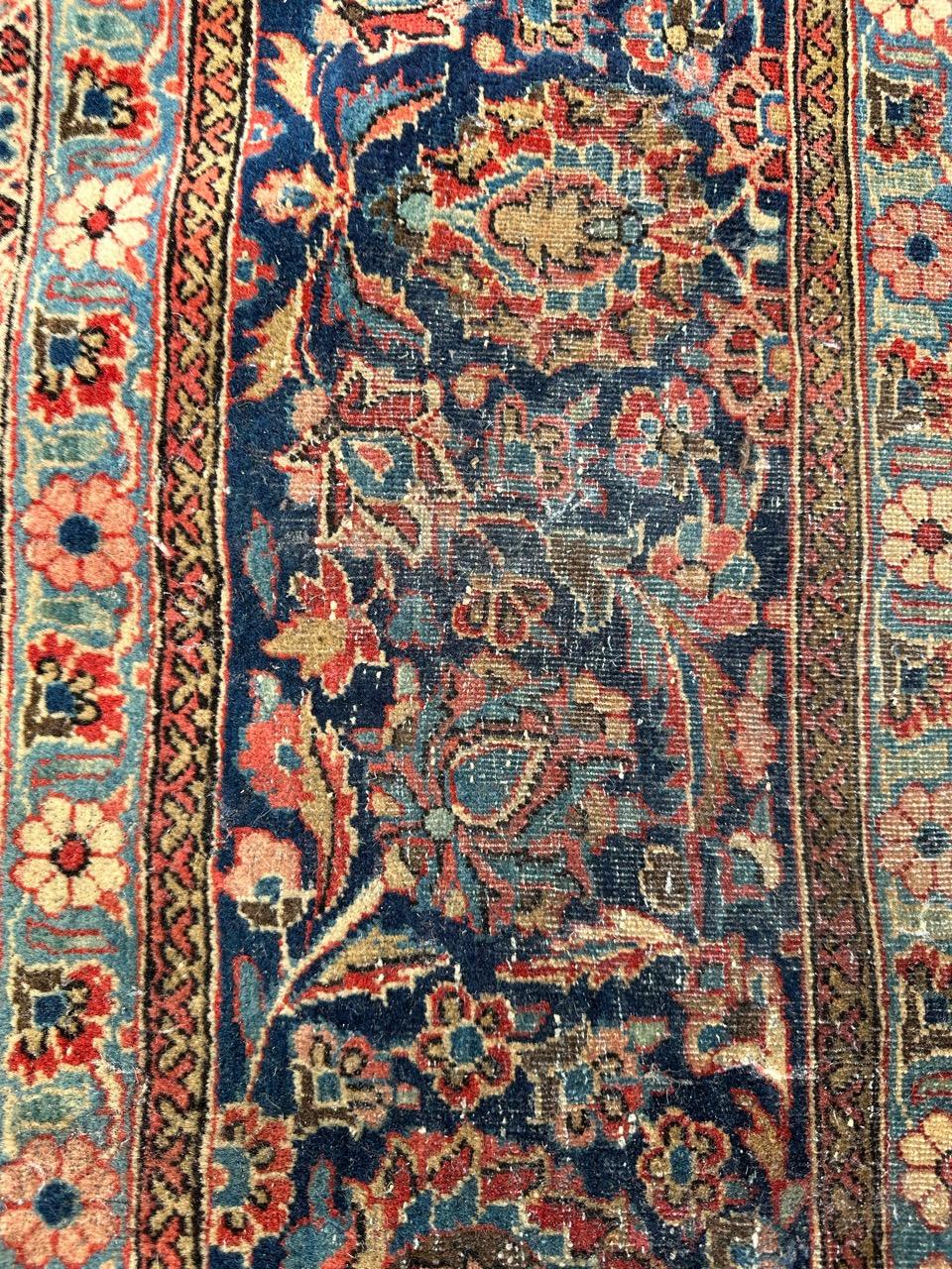 Hand-Knotted Bobyrug’s Nice antique large kashan rug  For Sale