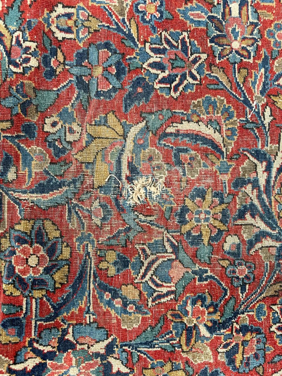 Wool Bobyrug’s Nice antique large kashan rug  For Sale