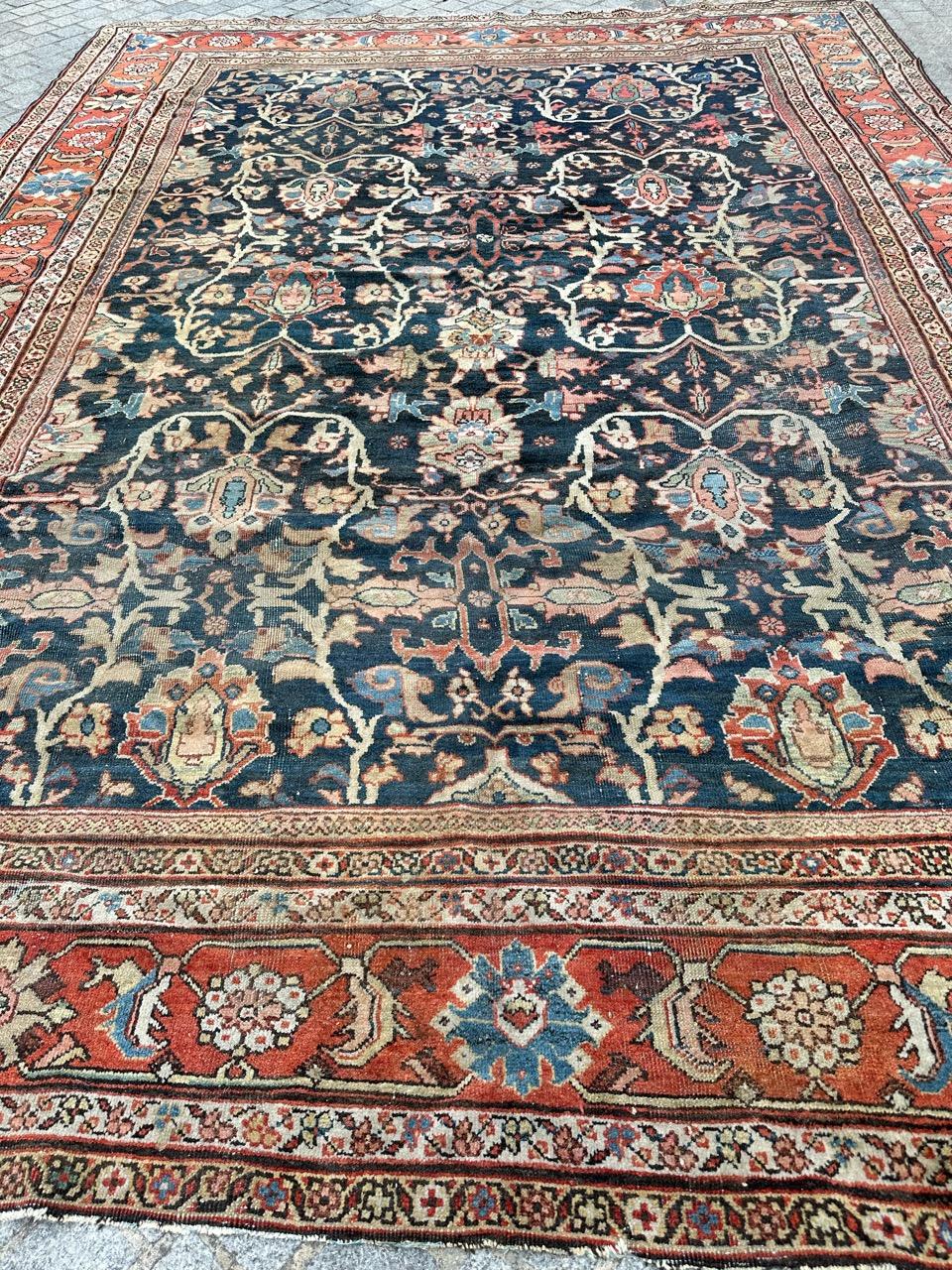 Bobyrug's Schöner antiker großer Mahal-Stil-Teppich im Angebot 3
