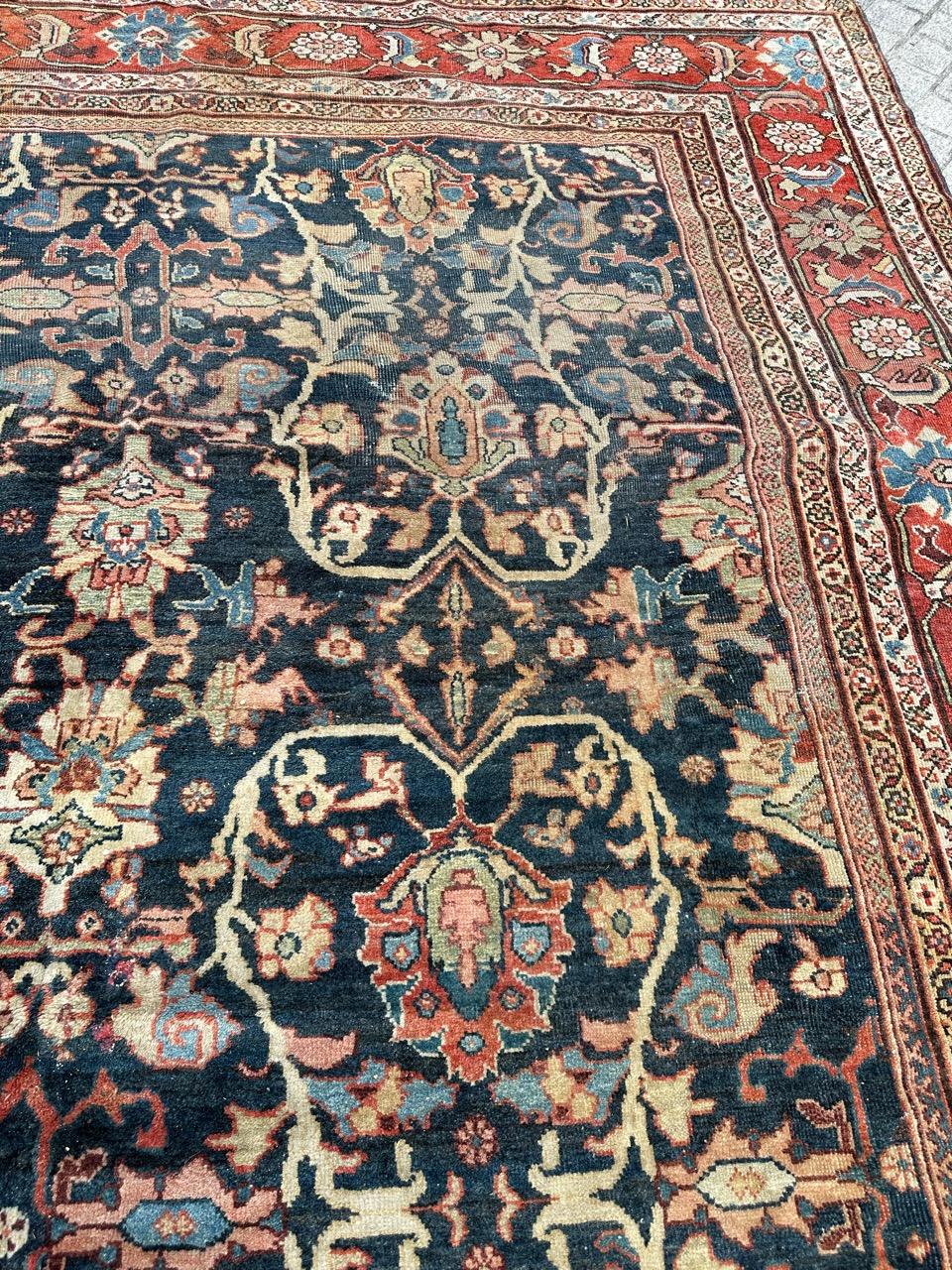 Bobyrug's Schöner antiker großer Mahal-Stil-Teppich (19. Jahrhundert) im Angebot