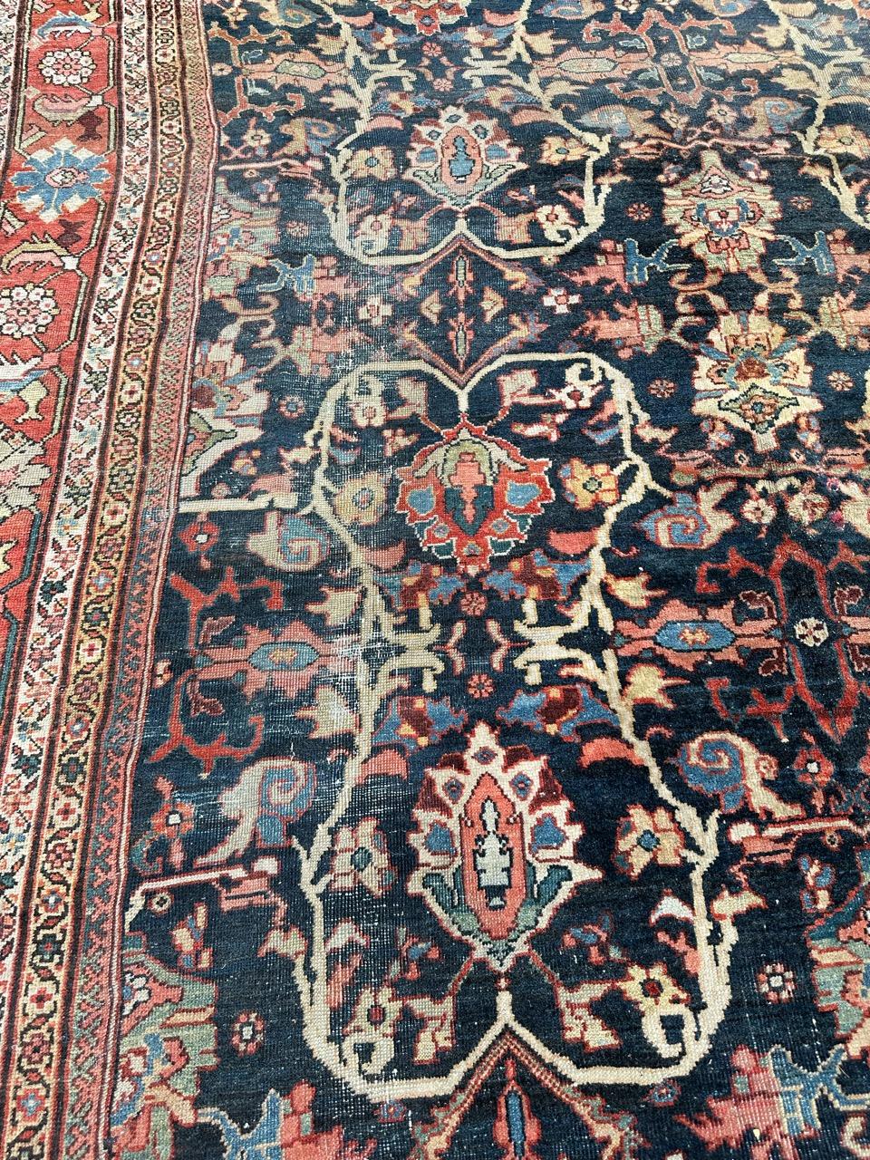 Bobyrug's Schöner antiker großer Mahal-Stil-Teppich (Wolle) im Angebot