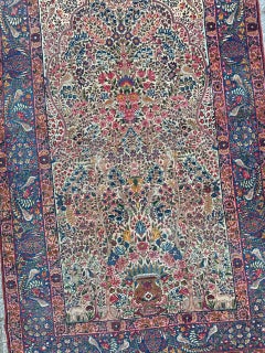 nice antique lavar Kirman rug