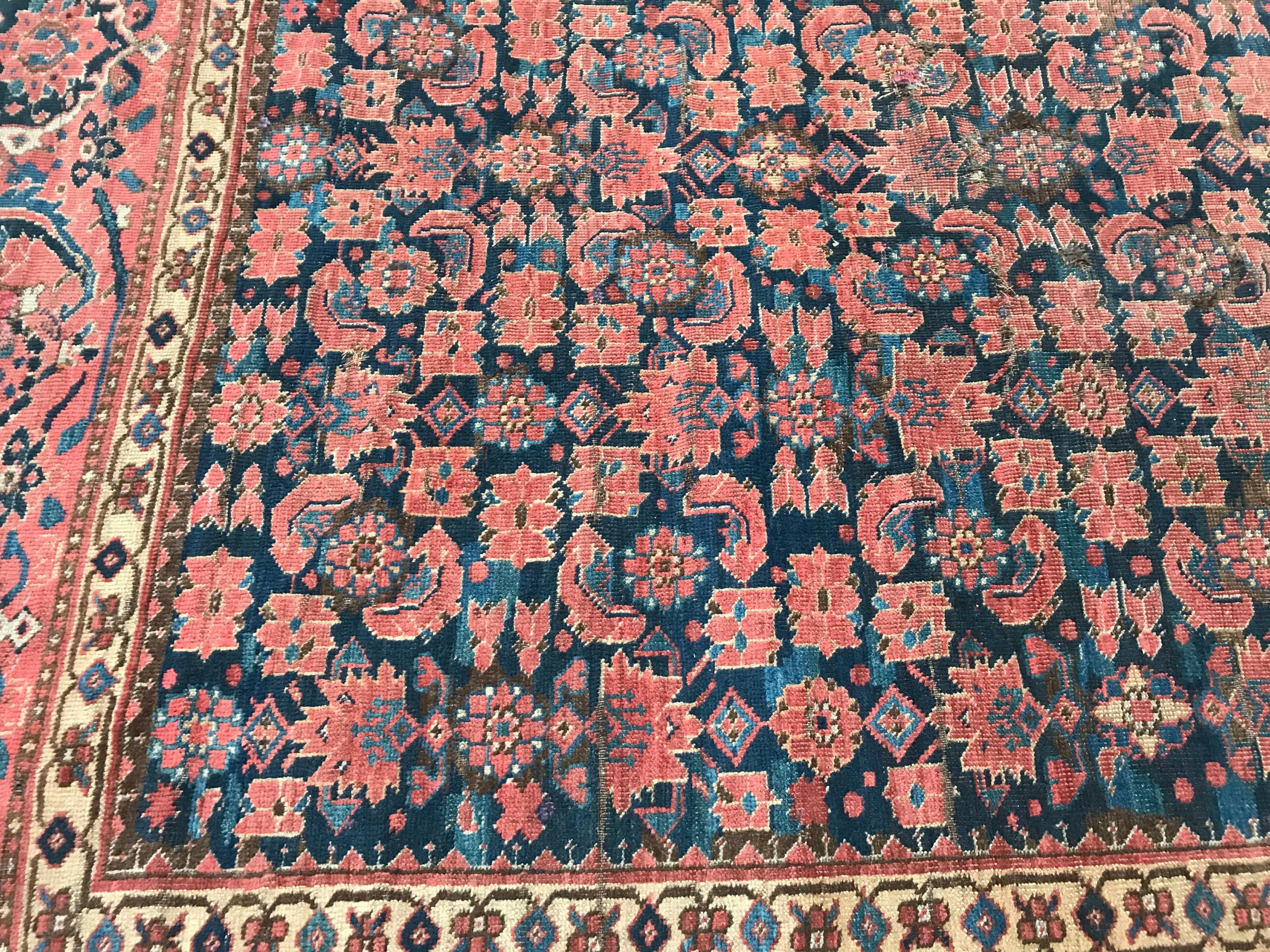 Nice Antique Long Beshir Afghan Rug For Sale 3