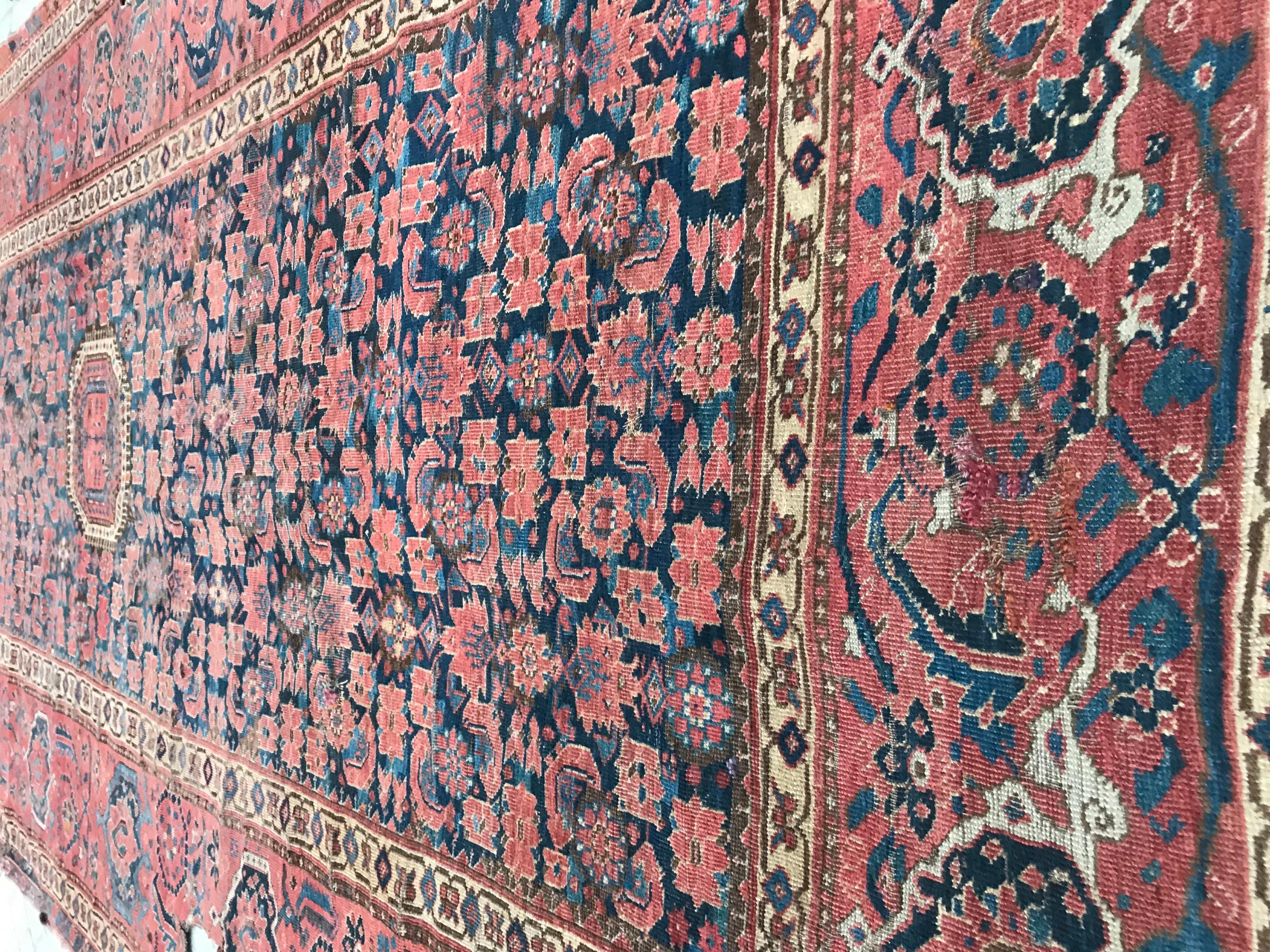 Nice Antique Long Beshir Afghan Rug For Sale 5