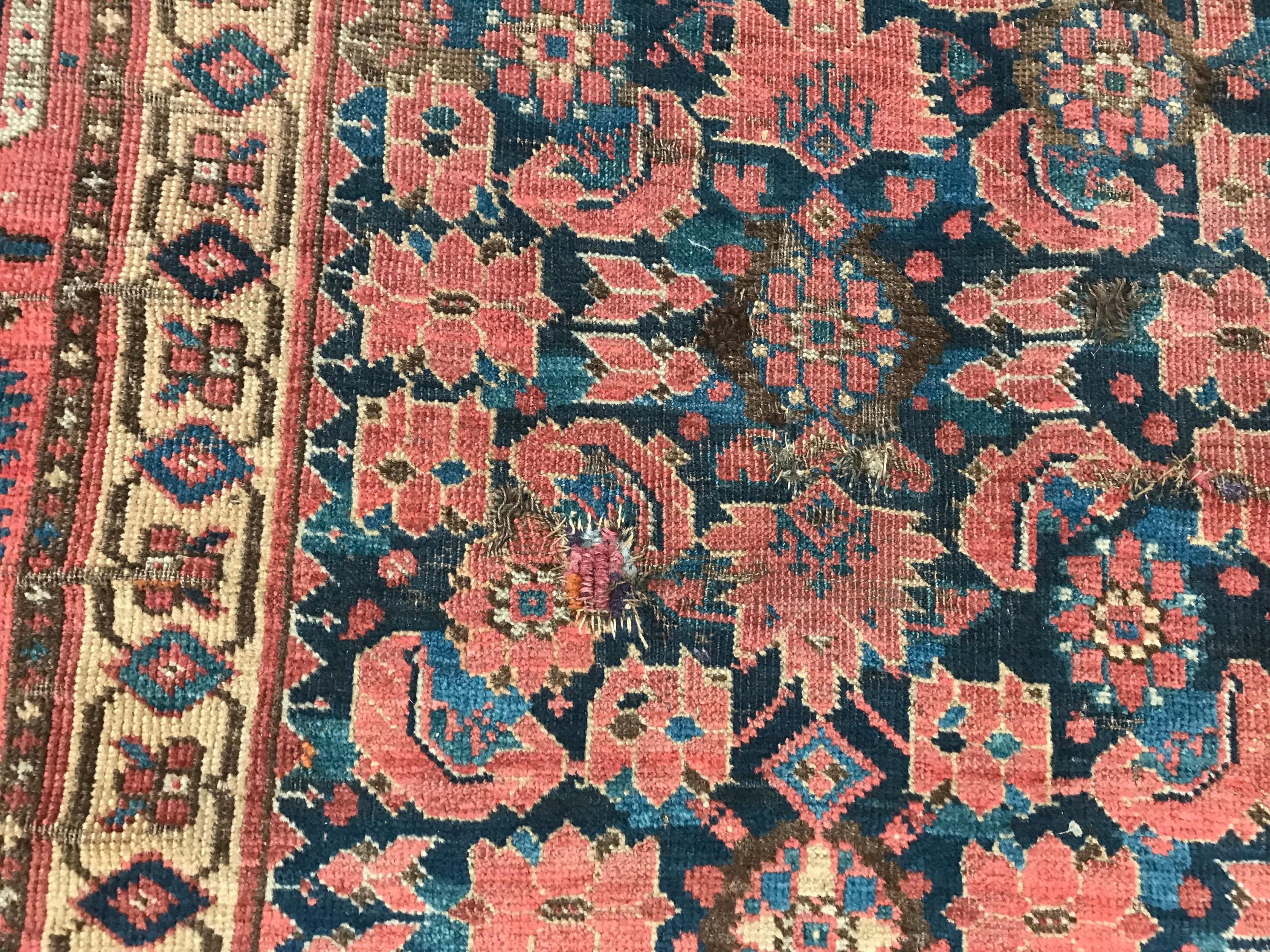 Nice Antique Long Beshir Afghan Rug For Sale 7