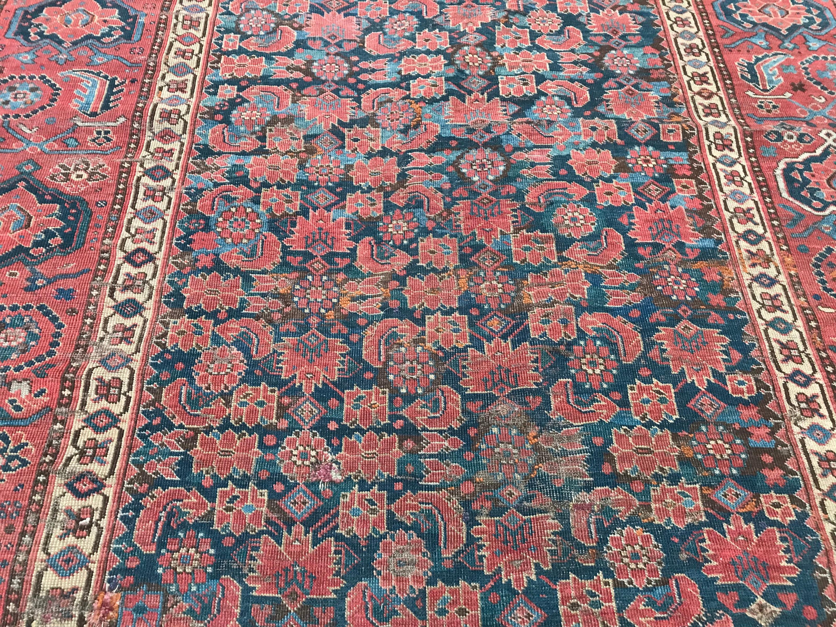 Nice Antique Long Beshir Afghan Rug For Sale 9