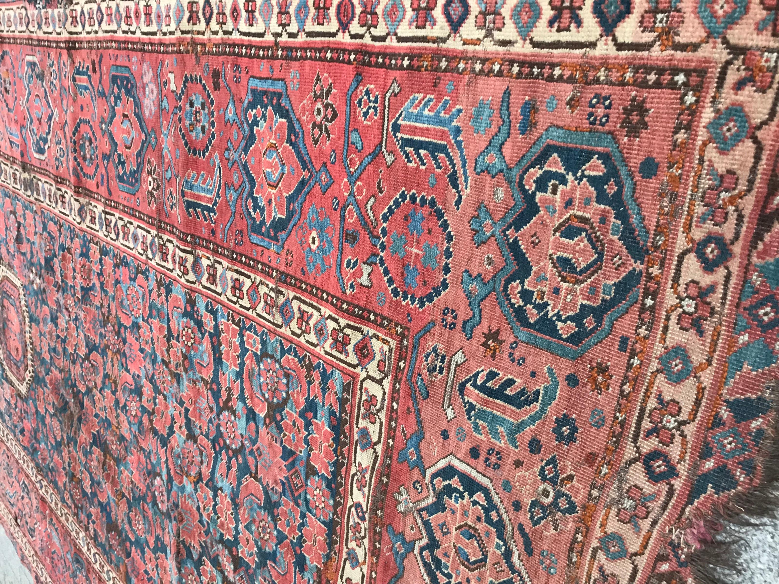 Nice Antique Long Beshir Afghan Rug For Sale 10