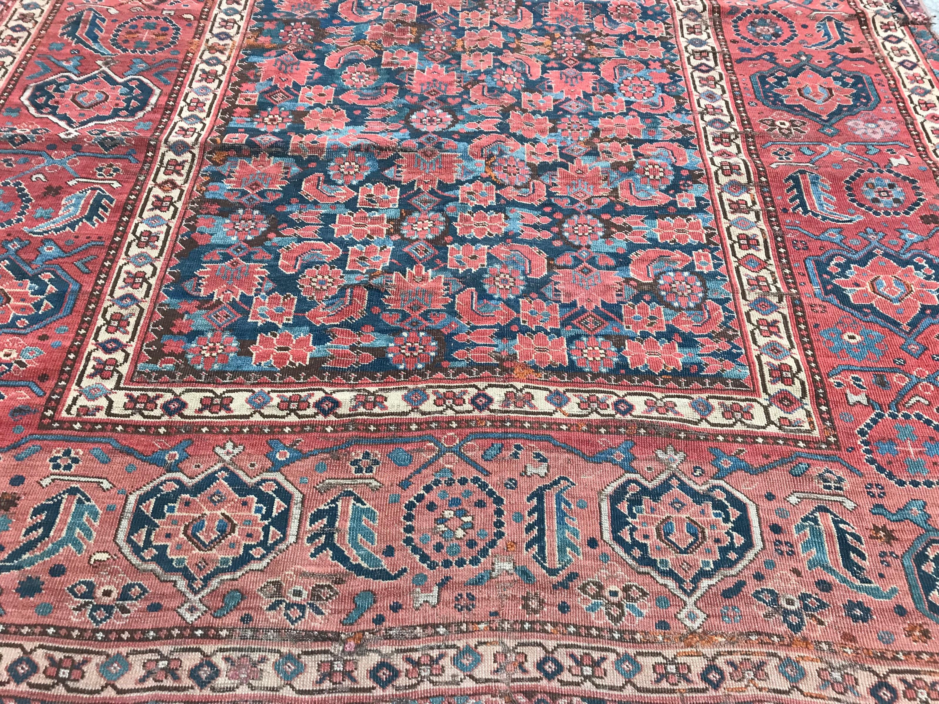 Nice Antique Long Beshir Afghan Rug For Sale 11