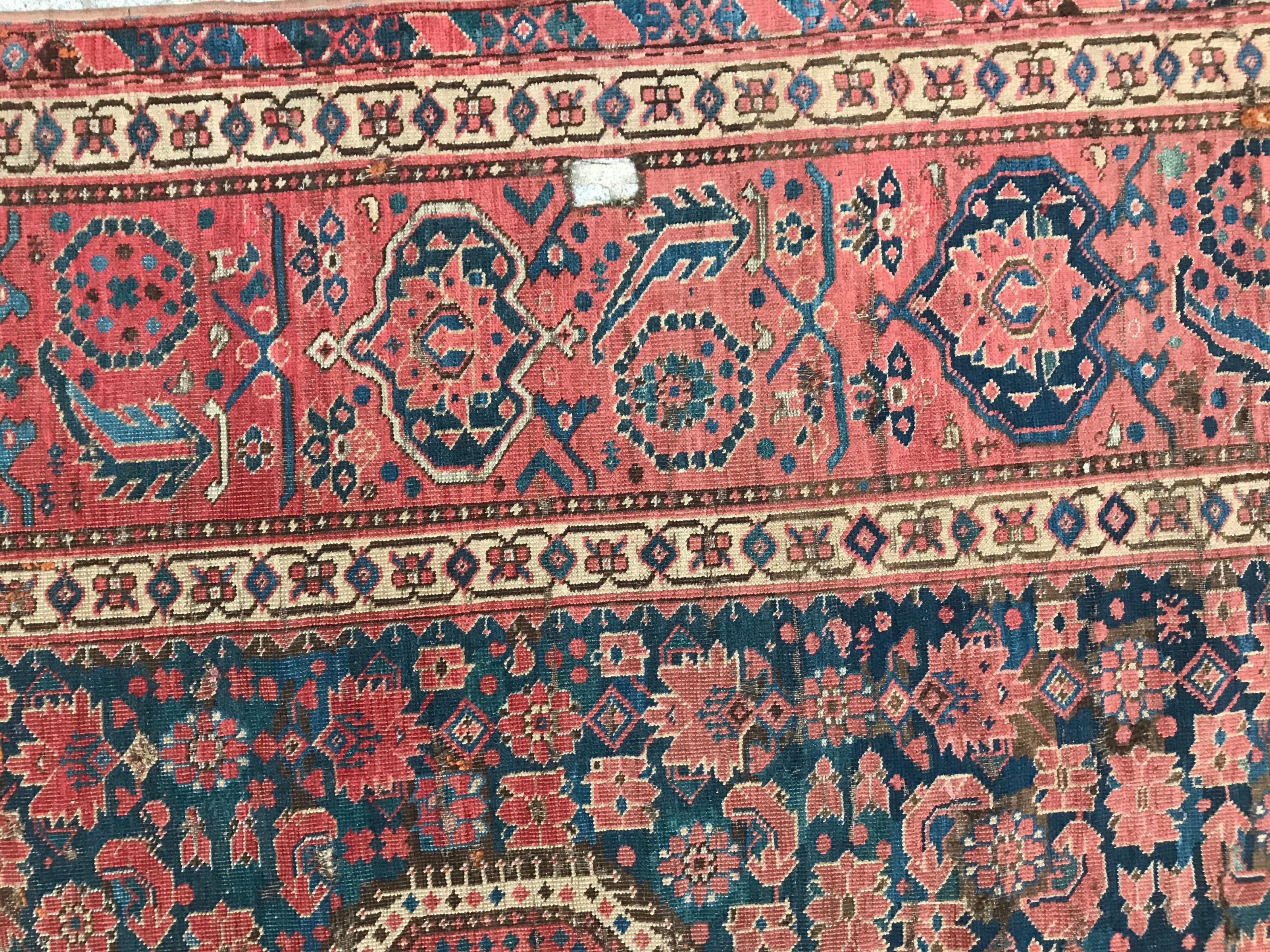 Kazak Nice Antique Long Beshir Afghan Rug For Sale