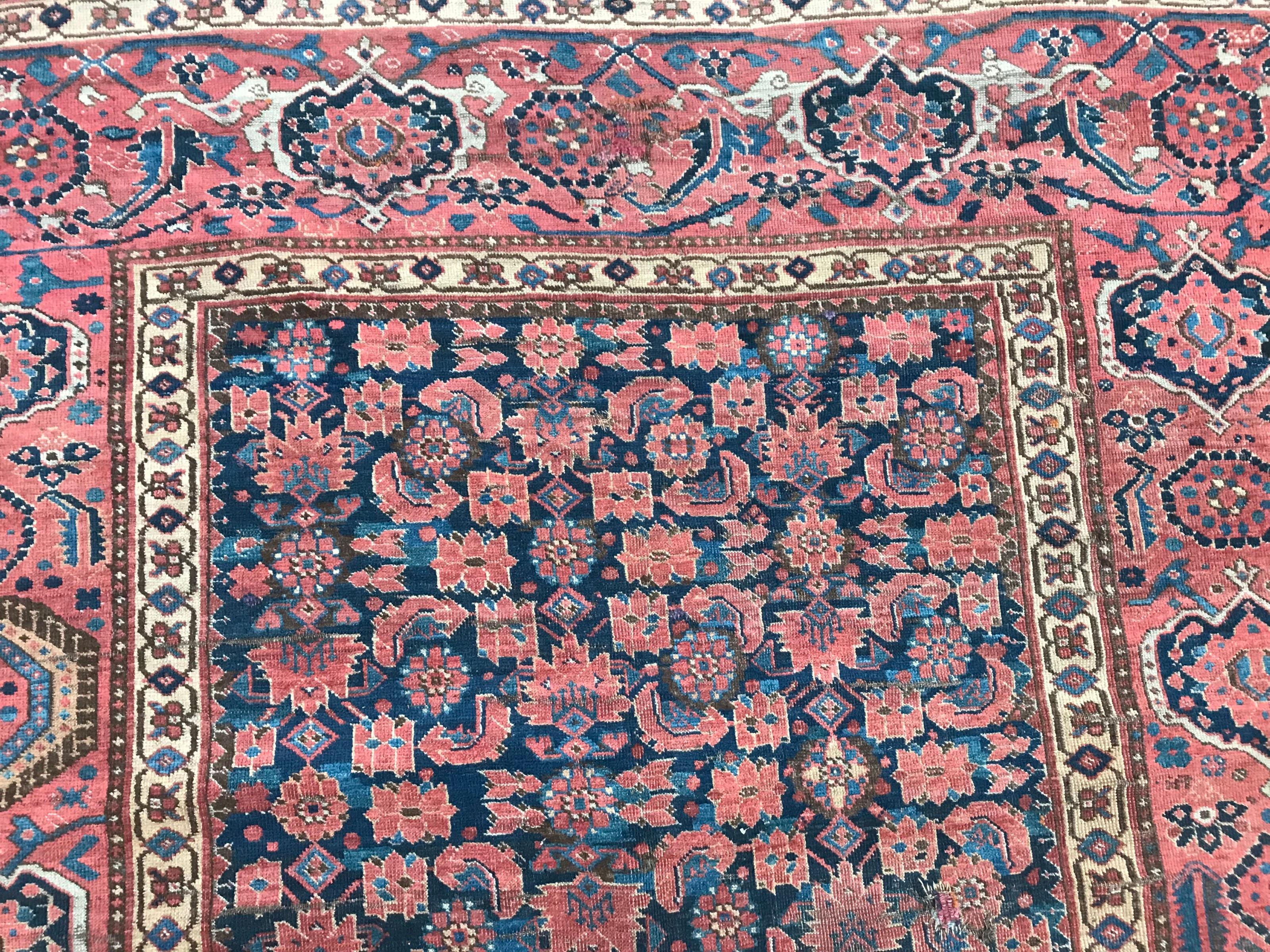 Hand-Knotted Nice Antique Long Beshir Afghan Rug For Sale