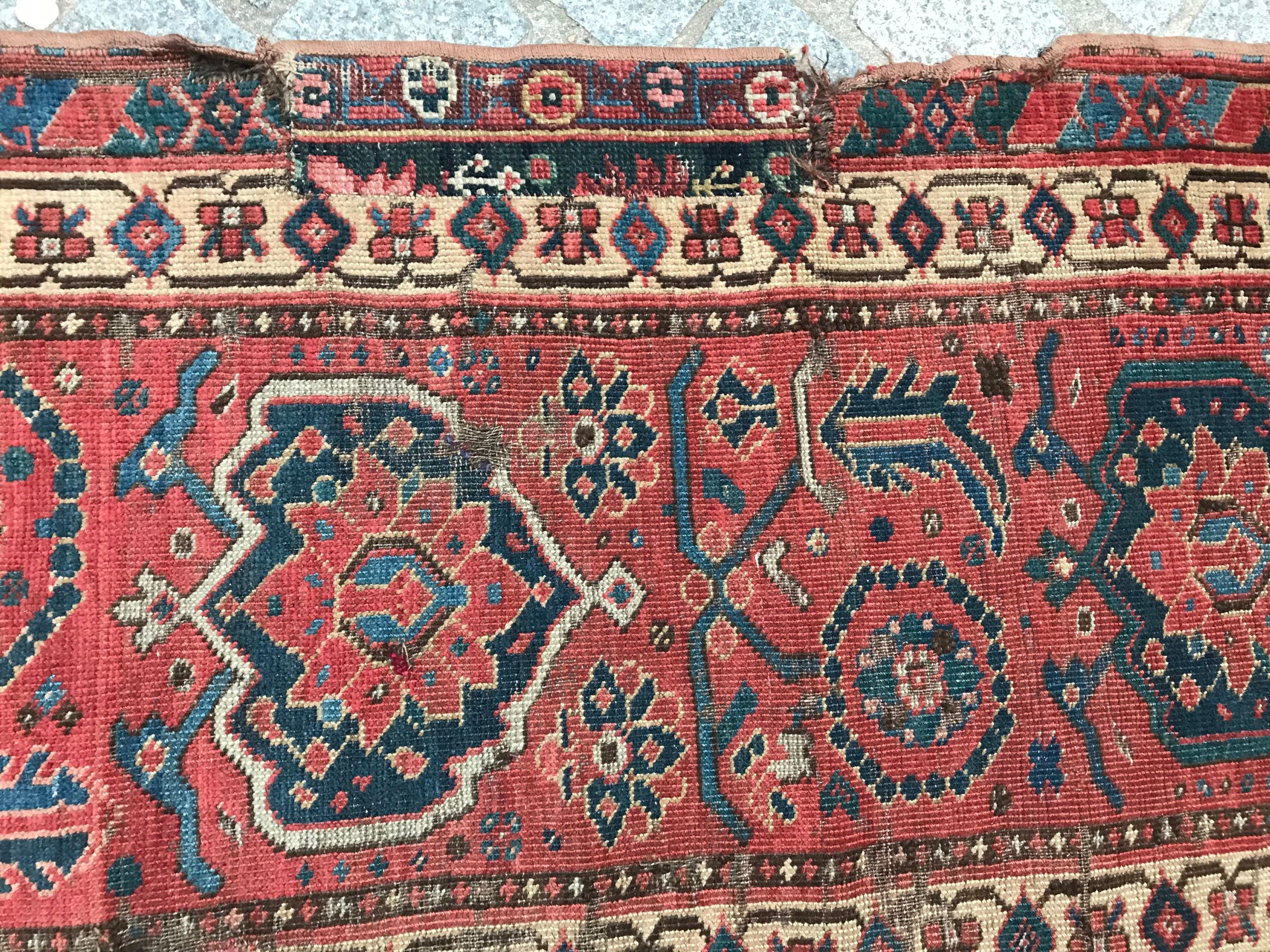 19th Century Nice Antique Long Beshir Afghan Rug For Sale
