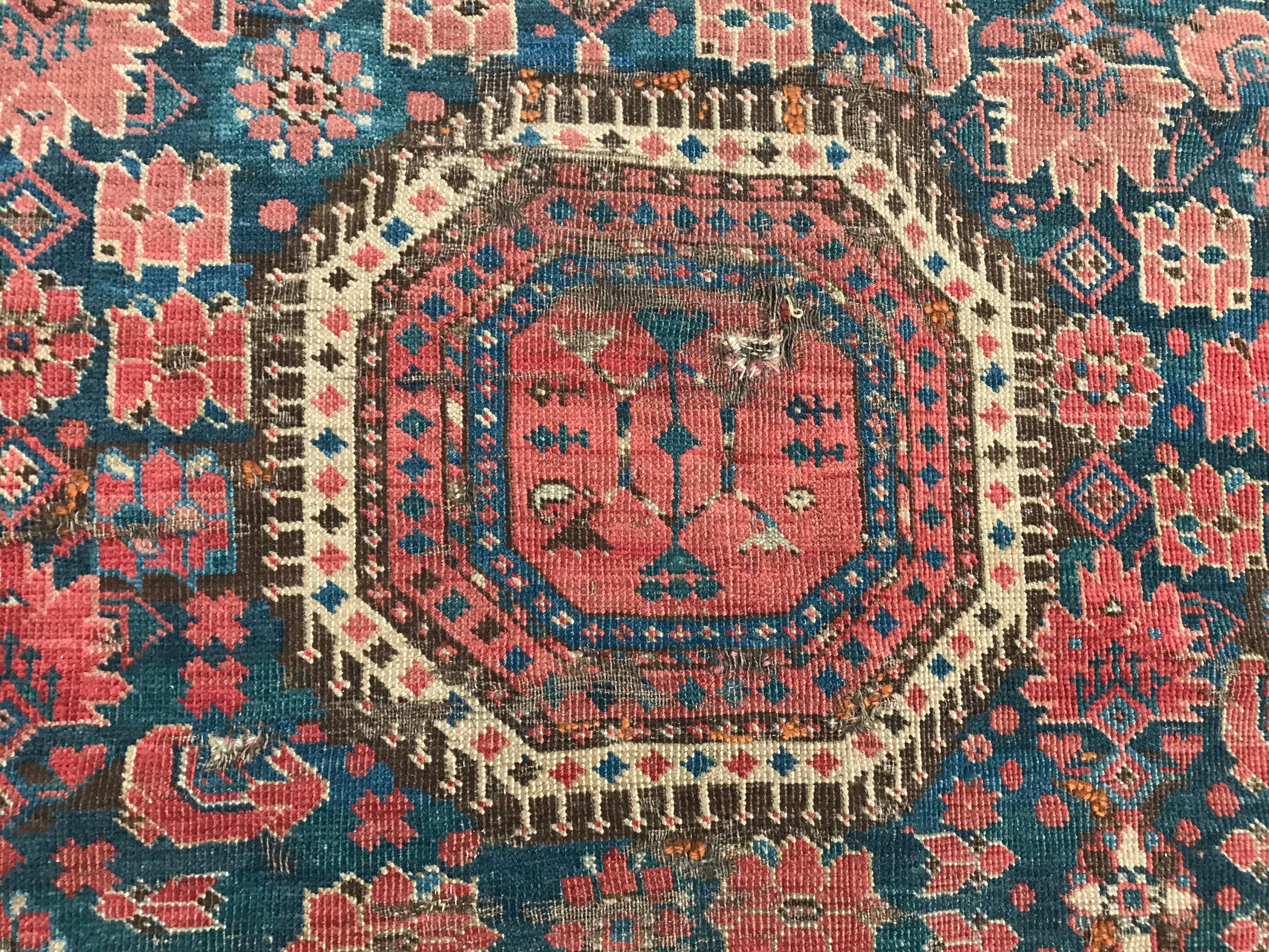 Nice Antique Long Beshir Afghan Rug For Sale 1