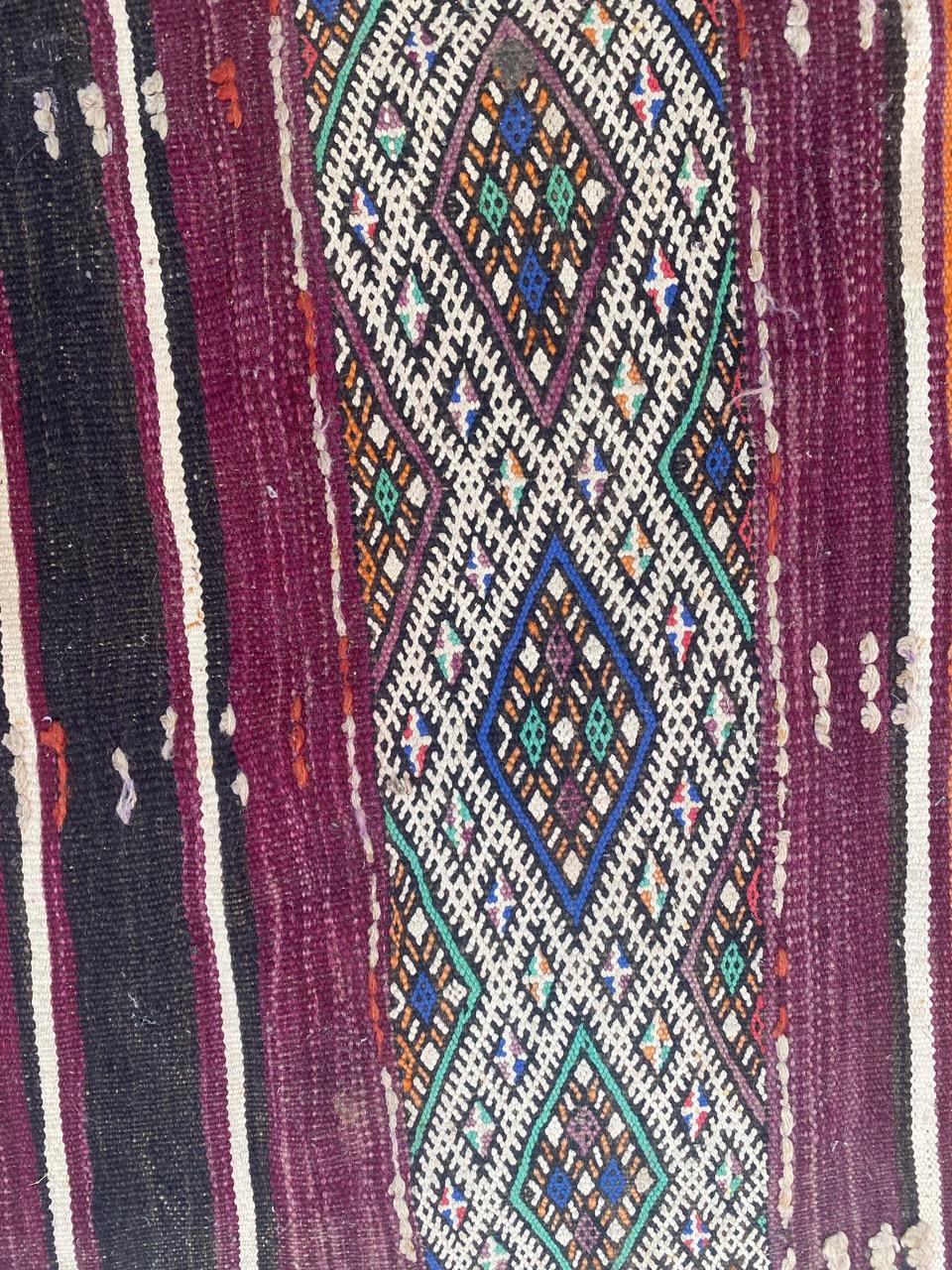 Bobyrug’s Nice Antique Long Moroccan Kilim For Sale 6