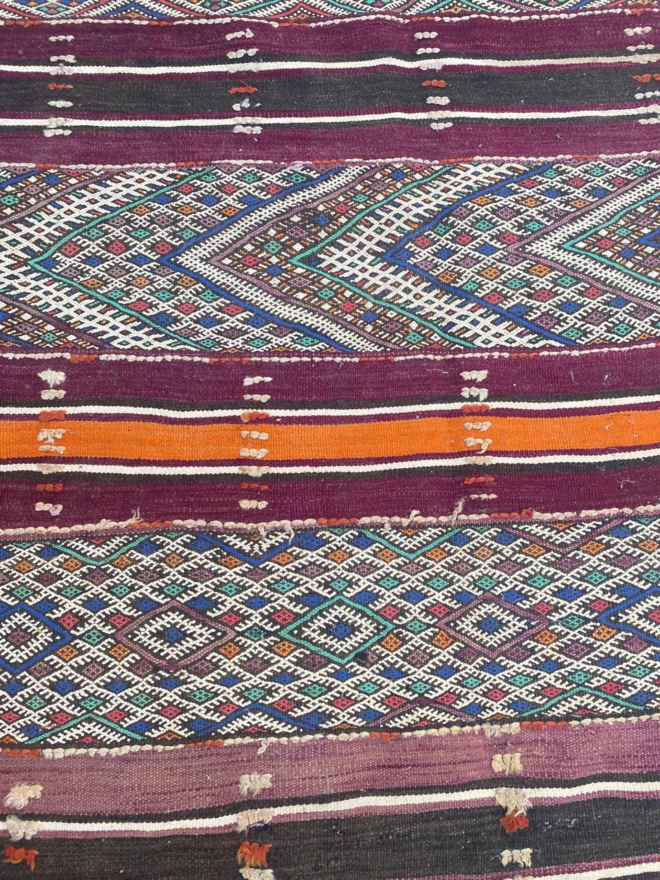 Bobyrug’s Nice Antique Long Moroccan Kilim In Good Condition For Sale In Saint Ouen, FR