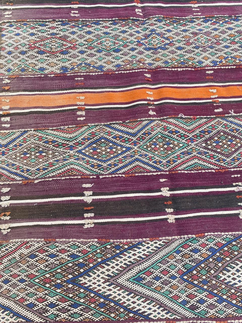 20th Century Bobyrug’s Nice Antique Long Moroccan Kilim For Sale