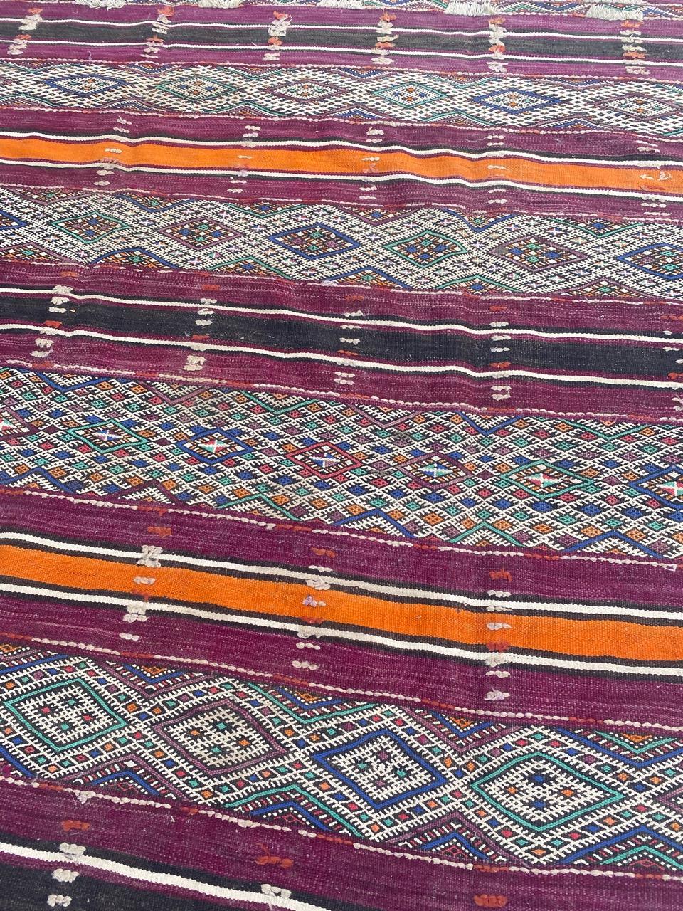 Bobyrug’s Nice Antique Long Moroccan Kilim For Sale 2
