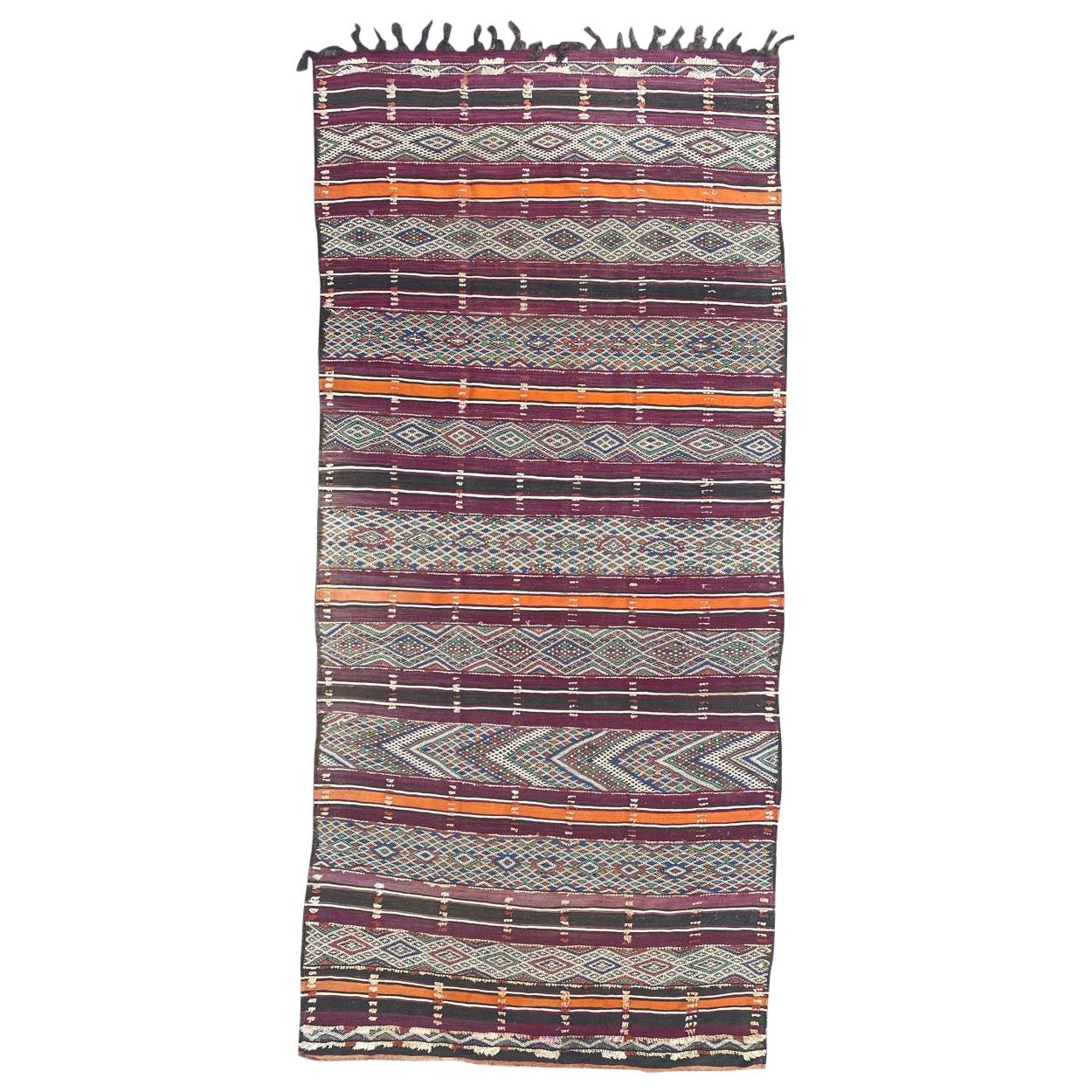 Bobyrug's Nice Antique Long Moroccan Kilim