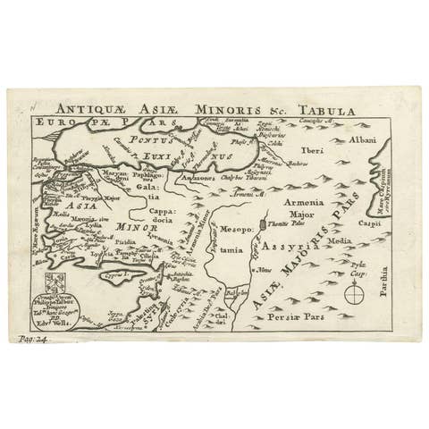 Antique Map of Asia Minor by Philippo Talbor, Edward Wells, Circa 1718