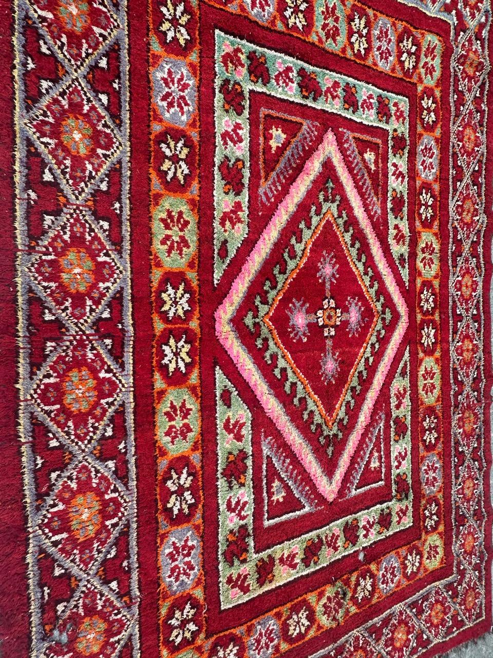 Wool Nice Antique Moroccan tribal rug For Sale