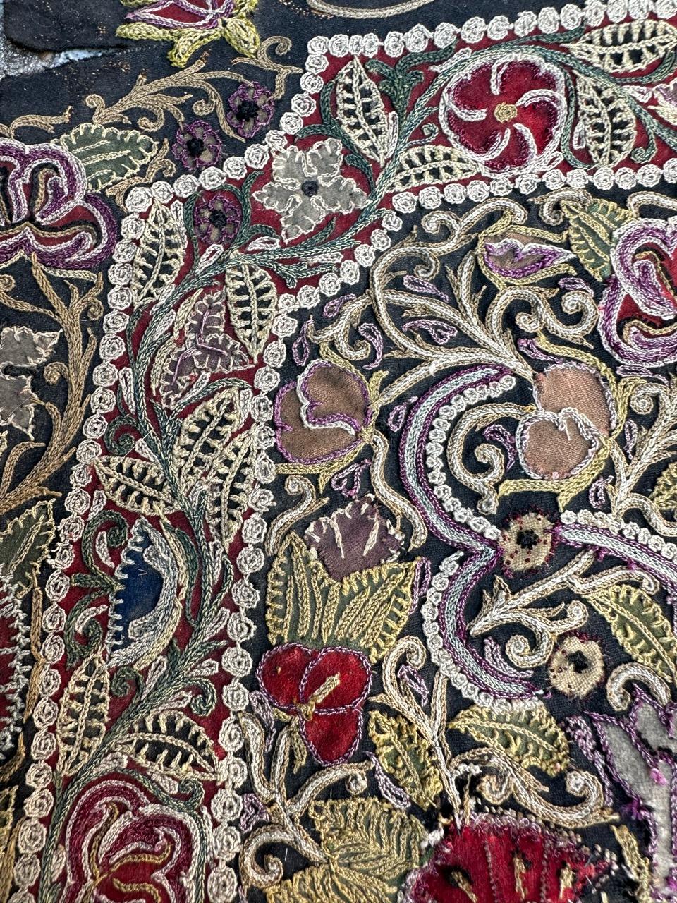 Bobyrug’s Nice antique Rashti Douzi embroidery For Sale 2