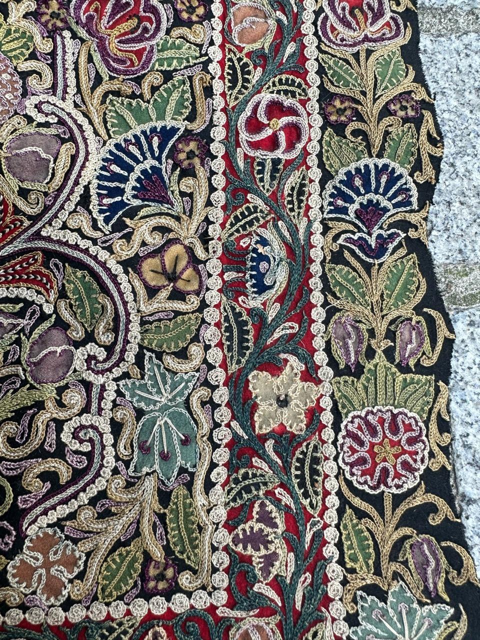 Bobyrug’s Nice antique Rashti Douzi embroidery For Sale 4