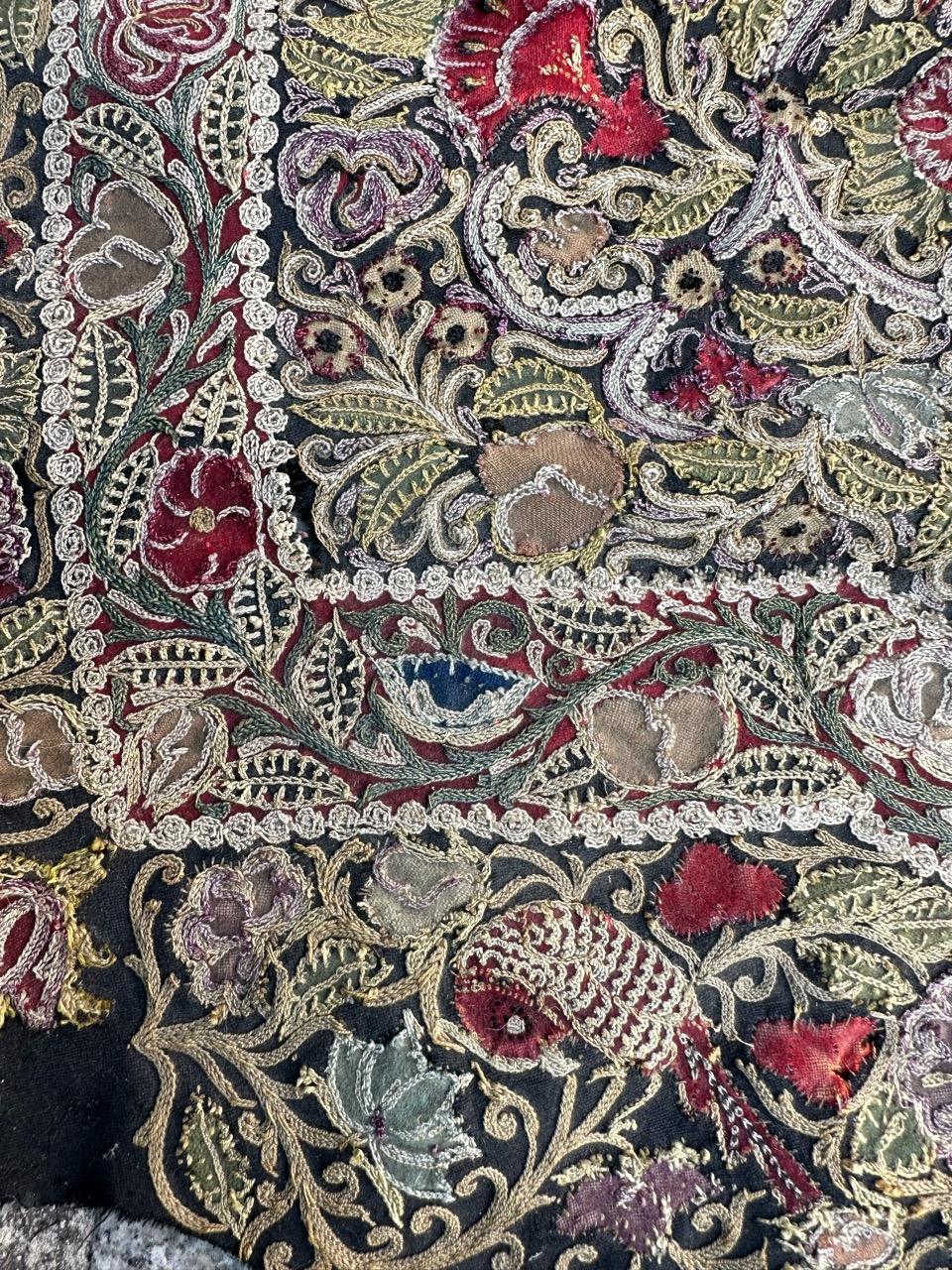 Bobyrug’s Nice antique Rashti Douzi embroidery For Sale 3