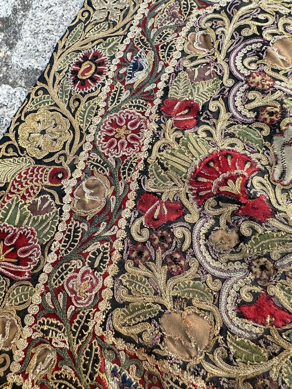 Bobyrug’s Nice antique Rashti Douzi embroidery For Sale 5