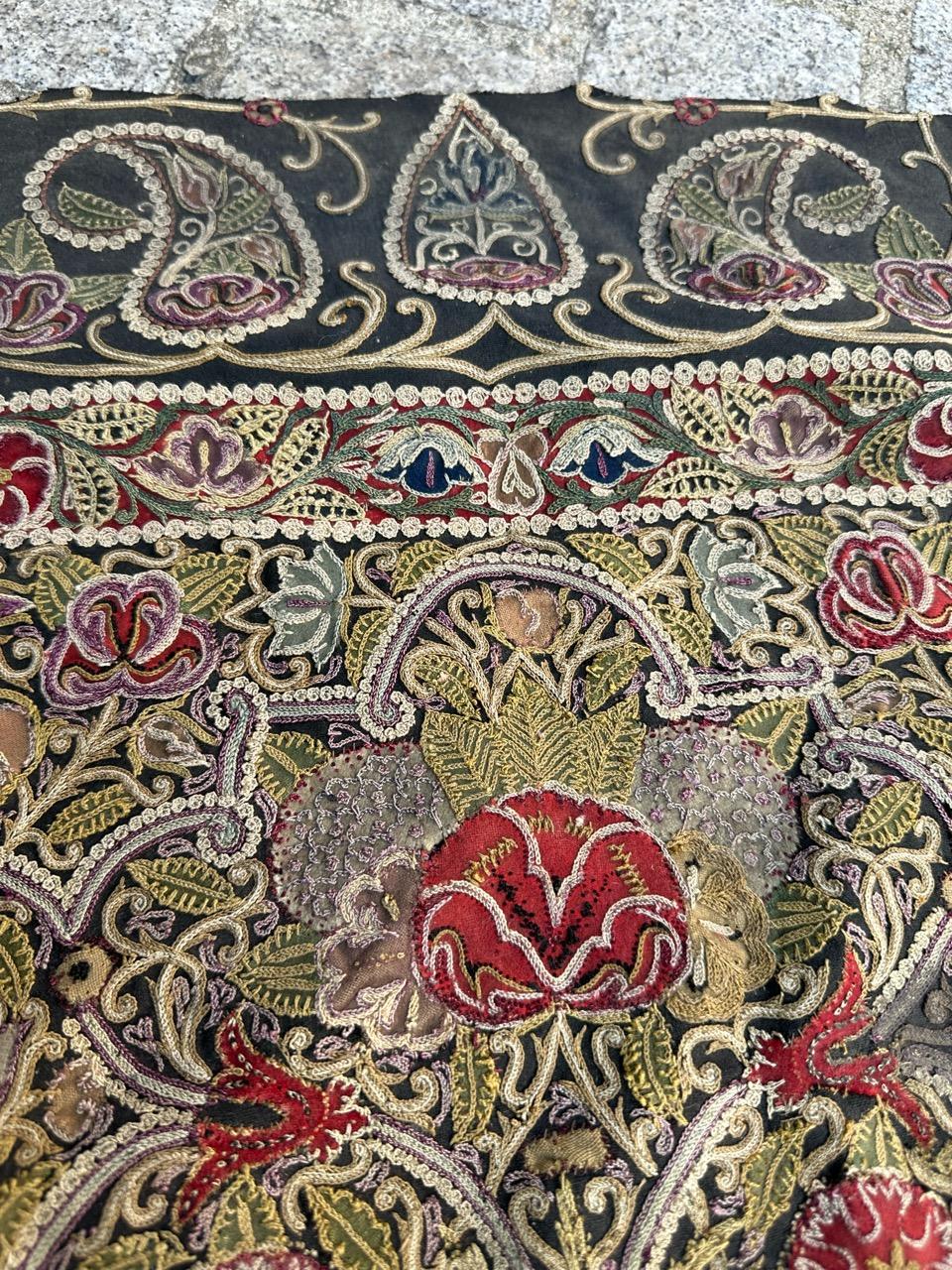 Bobyrug’s Nice antique Rashti Douzi embroidery For Sale 5