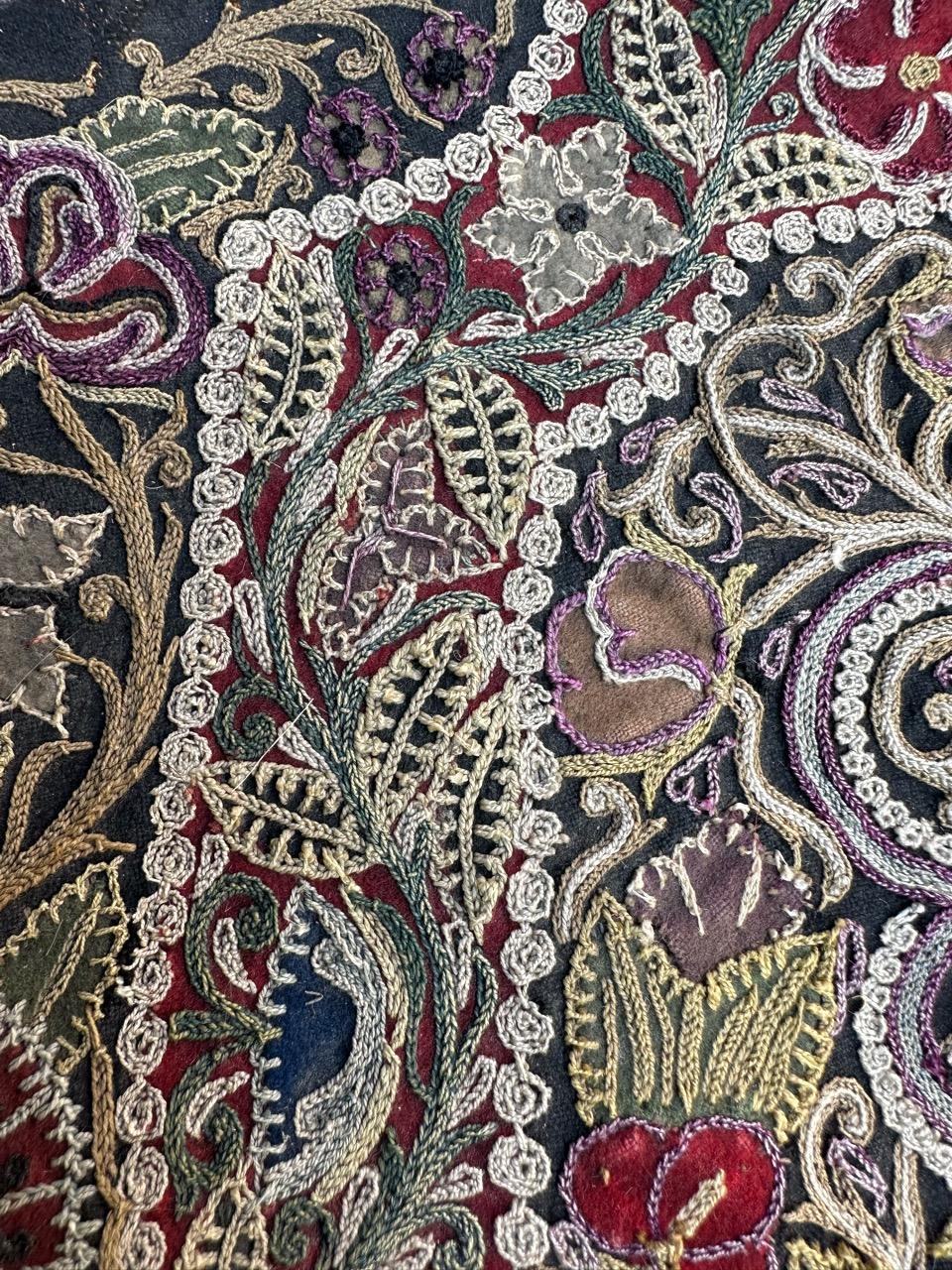 Bobyrug’s Nice antique Rashti Douzi embroidery For Sale 7