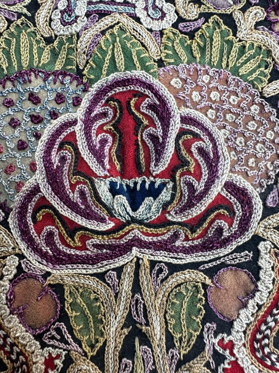 Bobyrug’s Nice antique Rashti Douzi embroidery For Sale 9