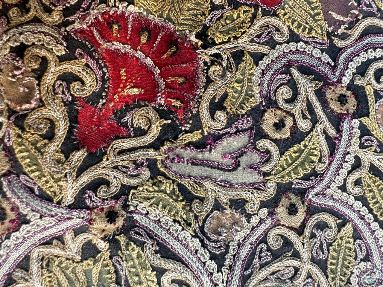 Bobyrug’s Nice antique Rashti Douzi embroidery For Sale 9