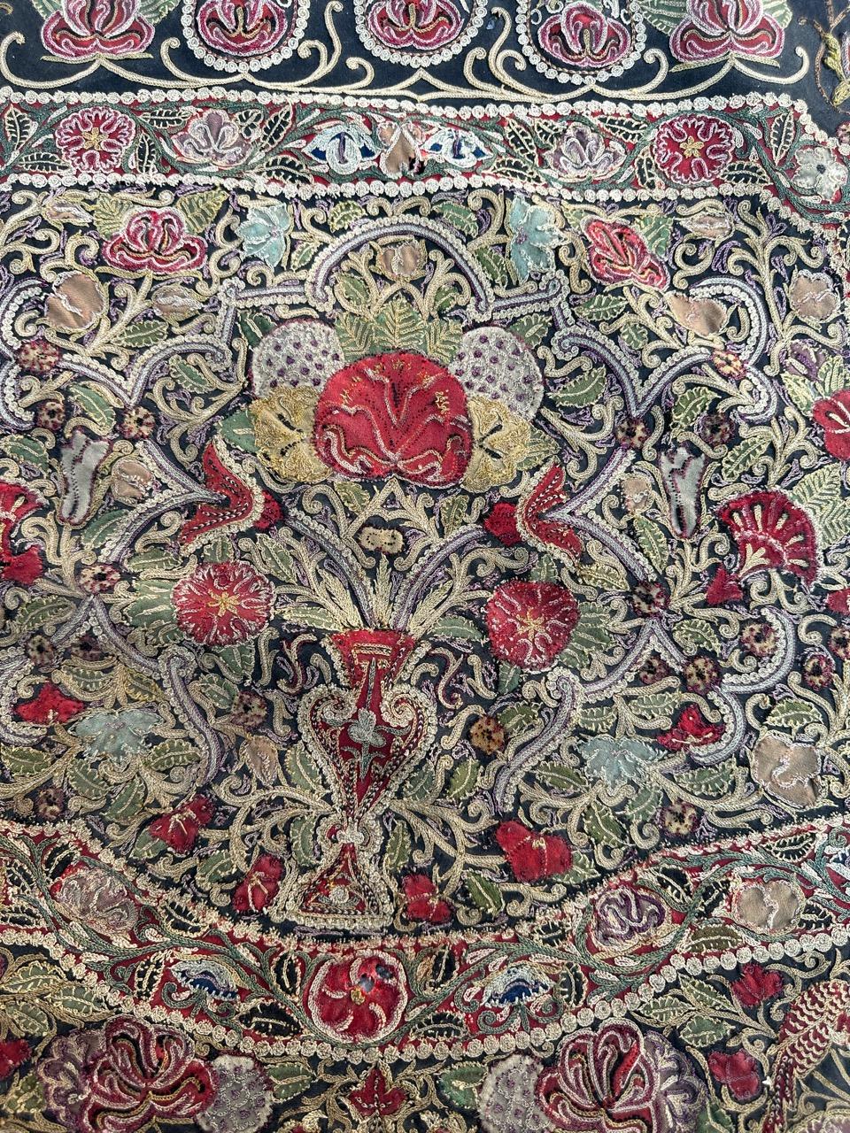 Kirman Bobyrug’s Nice antique Rashti Douzi embroidery For Sale