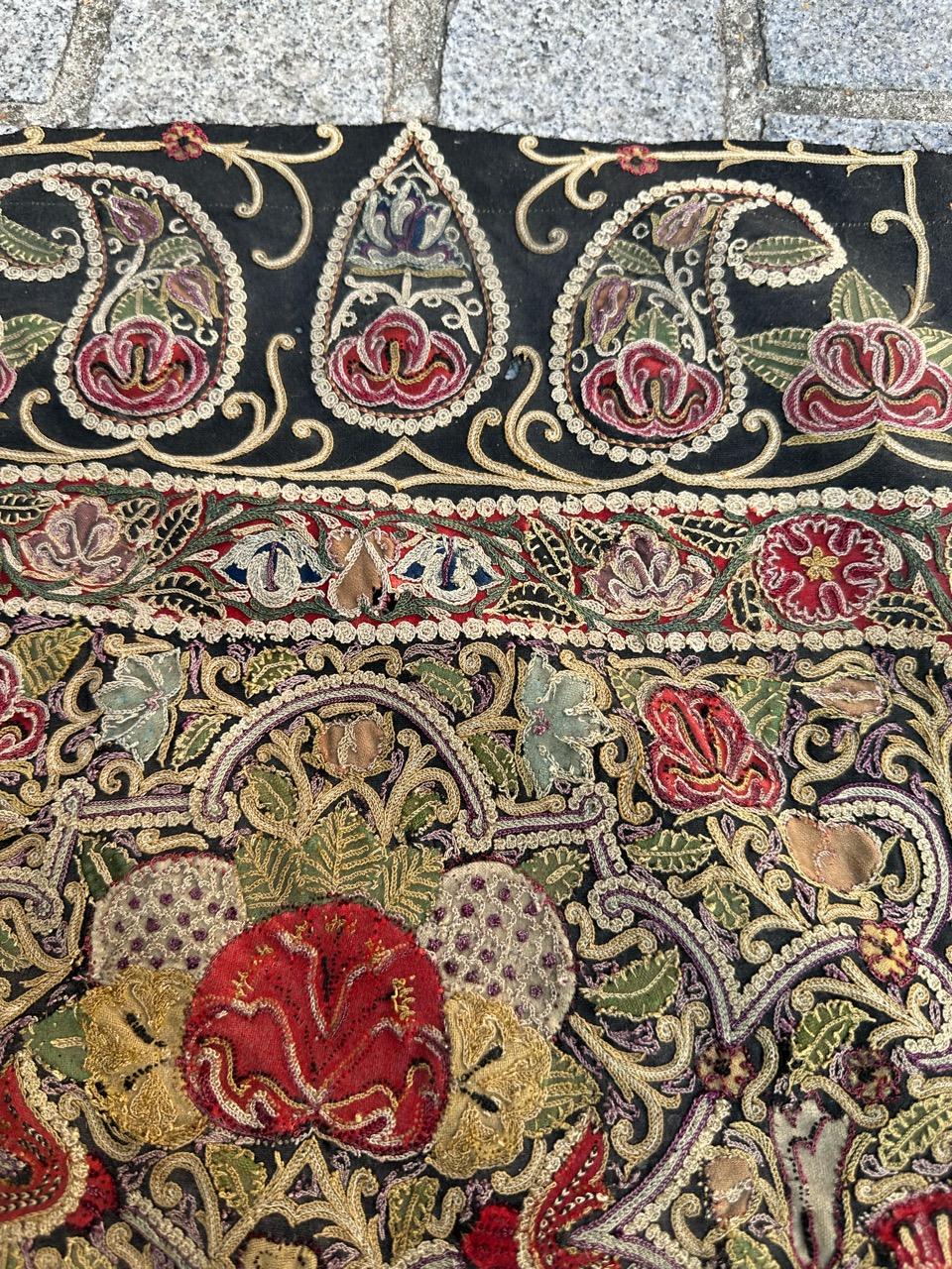 Embroidered Bobyrug’s Nice antique Rashti Douzi embroidery For Sale