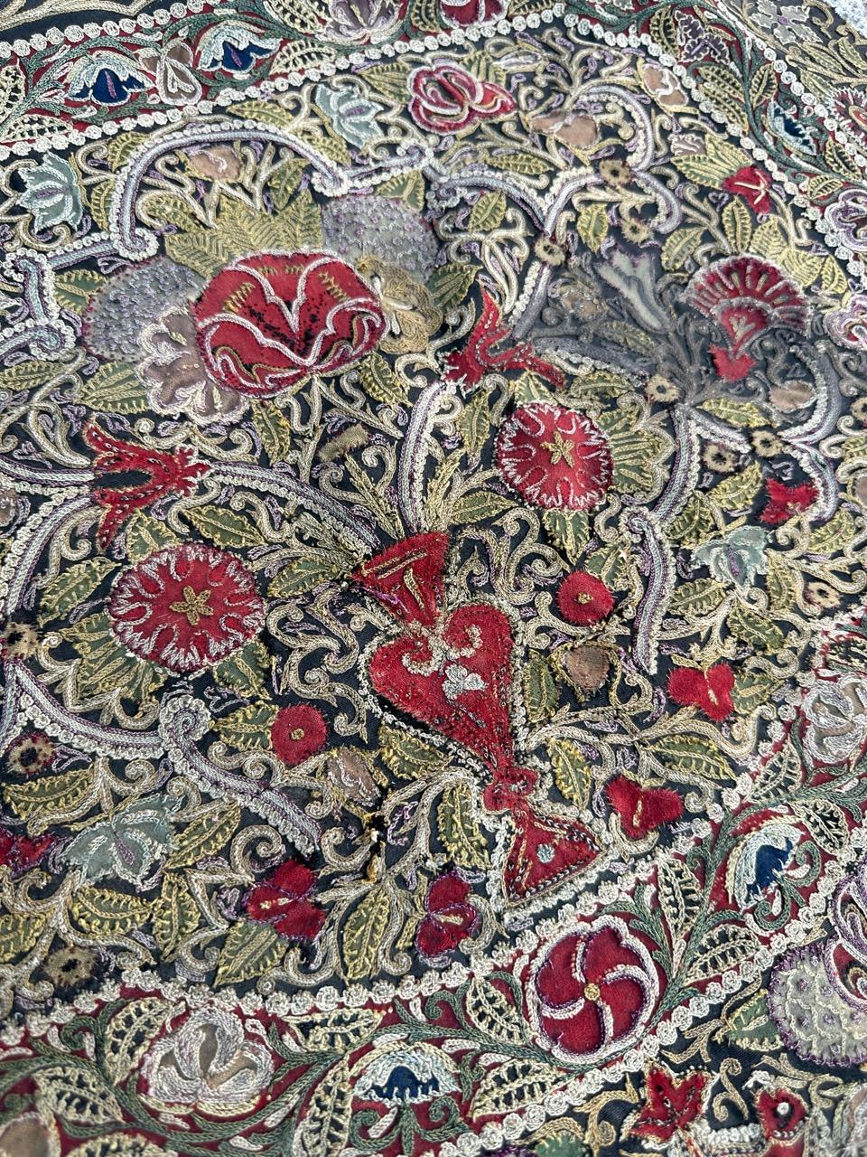 19th Century Bobyrug’s Nice antique Rashti Douzi embroidery For Sale