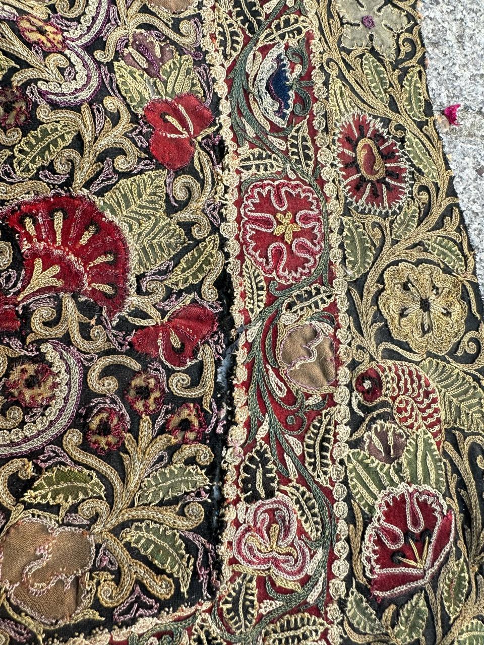 Bobyrug’s Nice antique Rashti Douzi embroidery For Sale 1