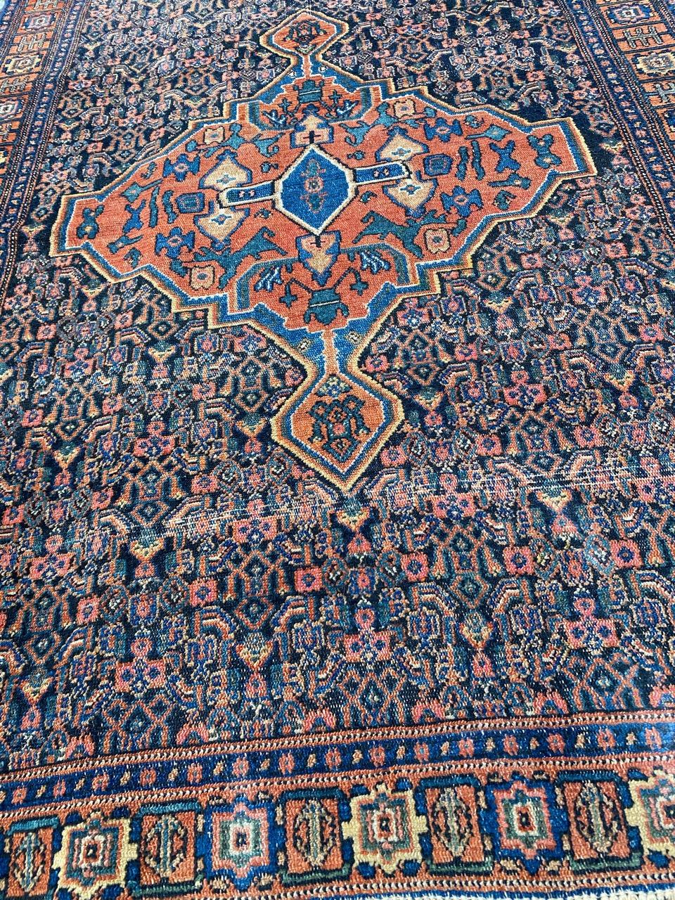 Bobyrug's Nice Antique Senneh Kurdish Rug im Angebot 10