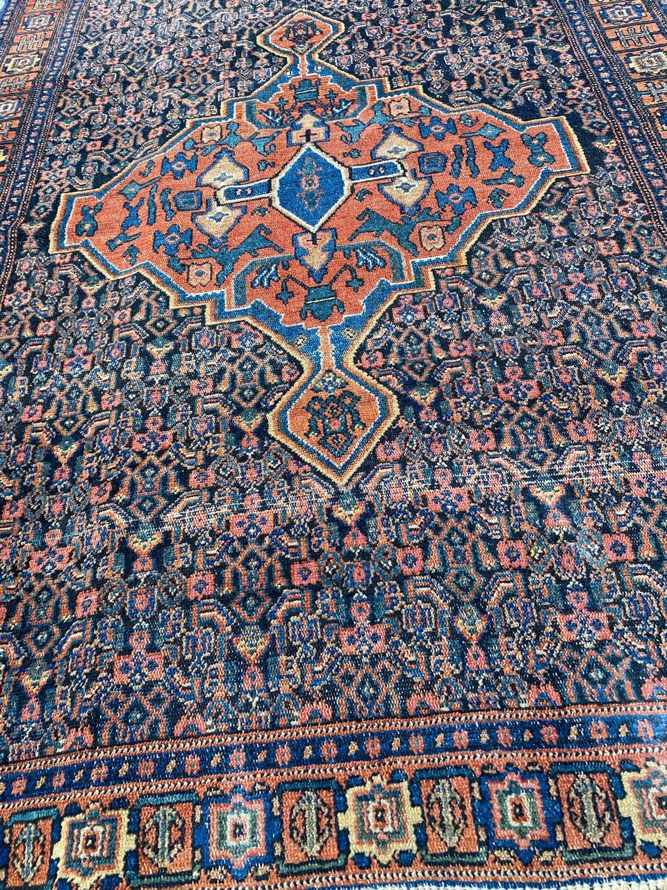 Bobyrug’s Nice Antique Senneh Kurdish Rug For Sale 10