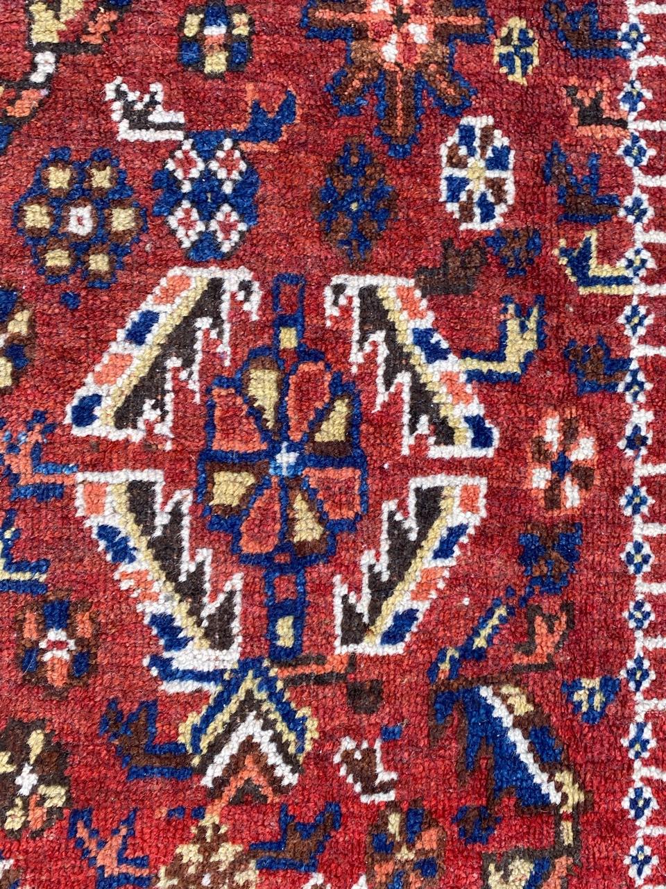 Bobyrug’s Nice Antique Shiraz Rug For Sale 3