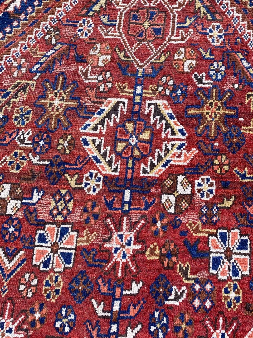 Bobyrug’s Nice Antique Shiraz Rug For Sale 5