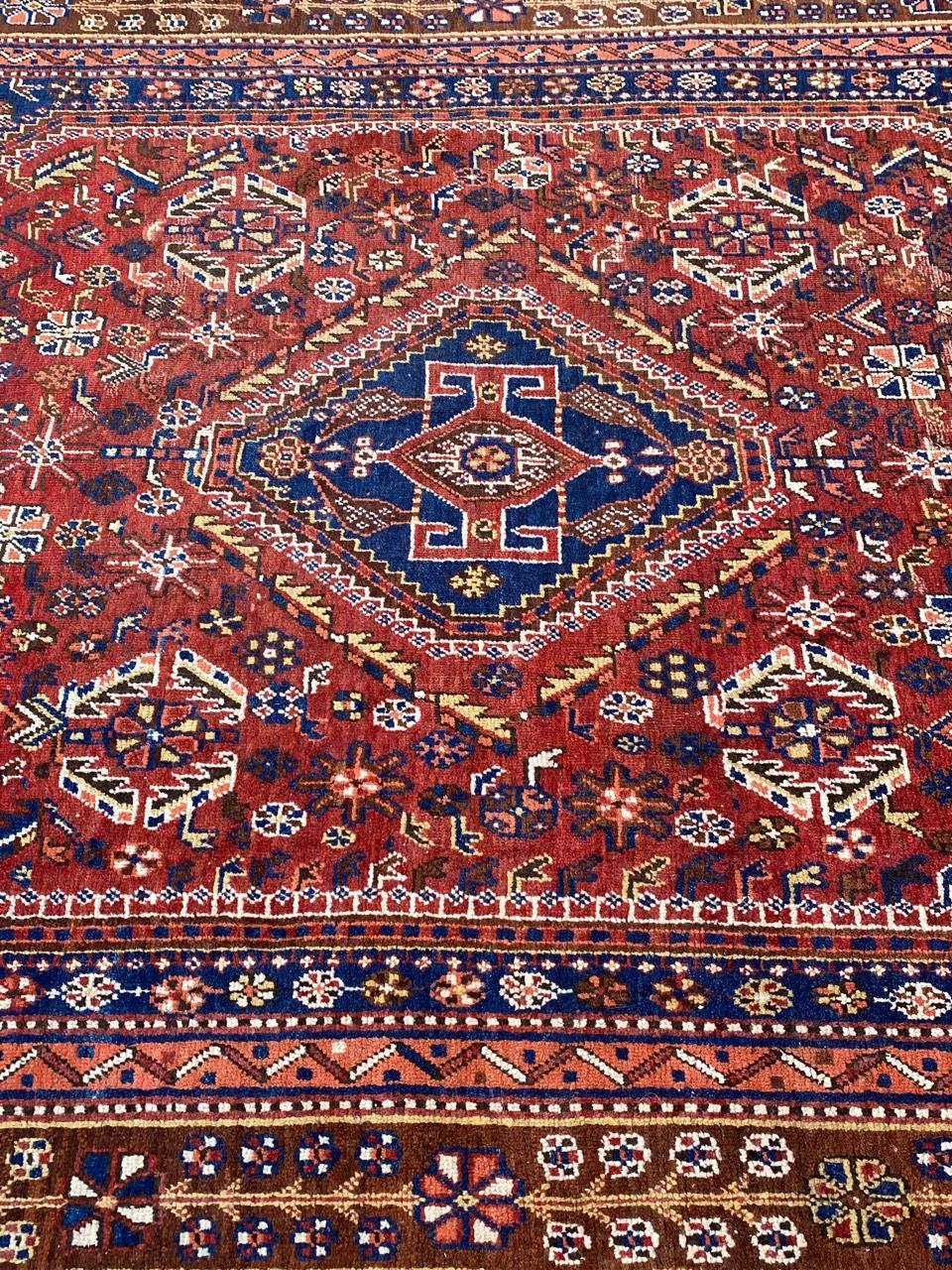 Bobyrug’s Nice Antique Shiraz Rug For Sale 7