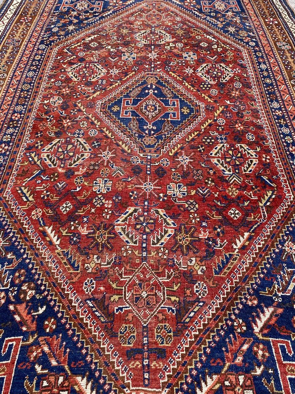 Wool Bobyrug’s Nice Antique Shiraz Rug For Sale