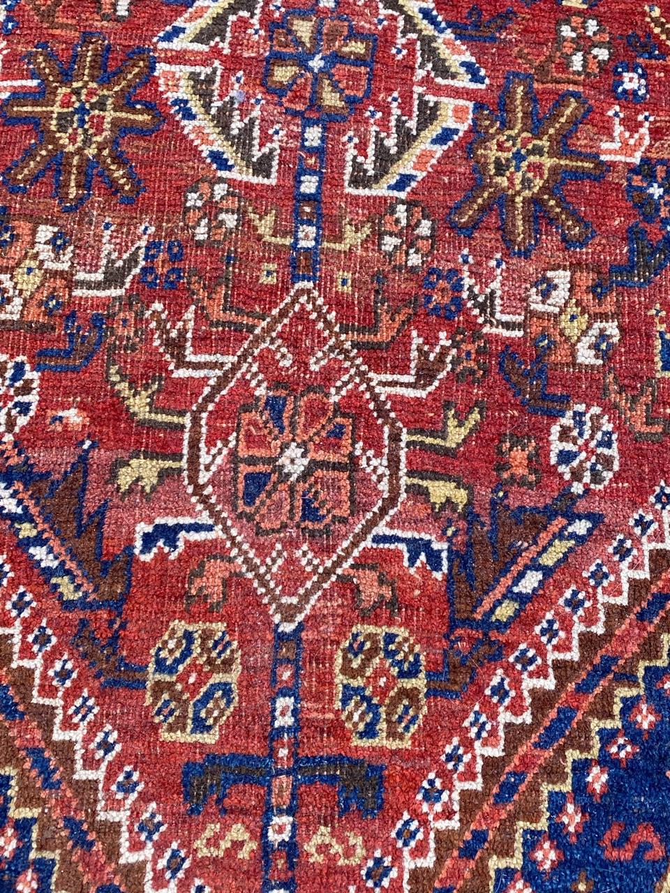 Bobyrug’s Nice Antique Shiraz Rug For Sale 1