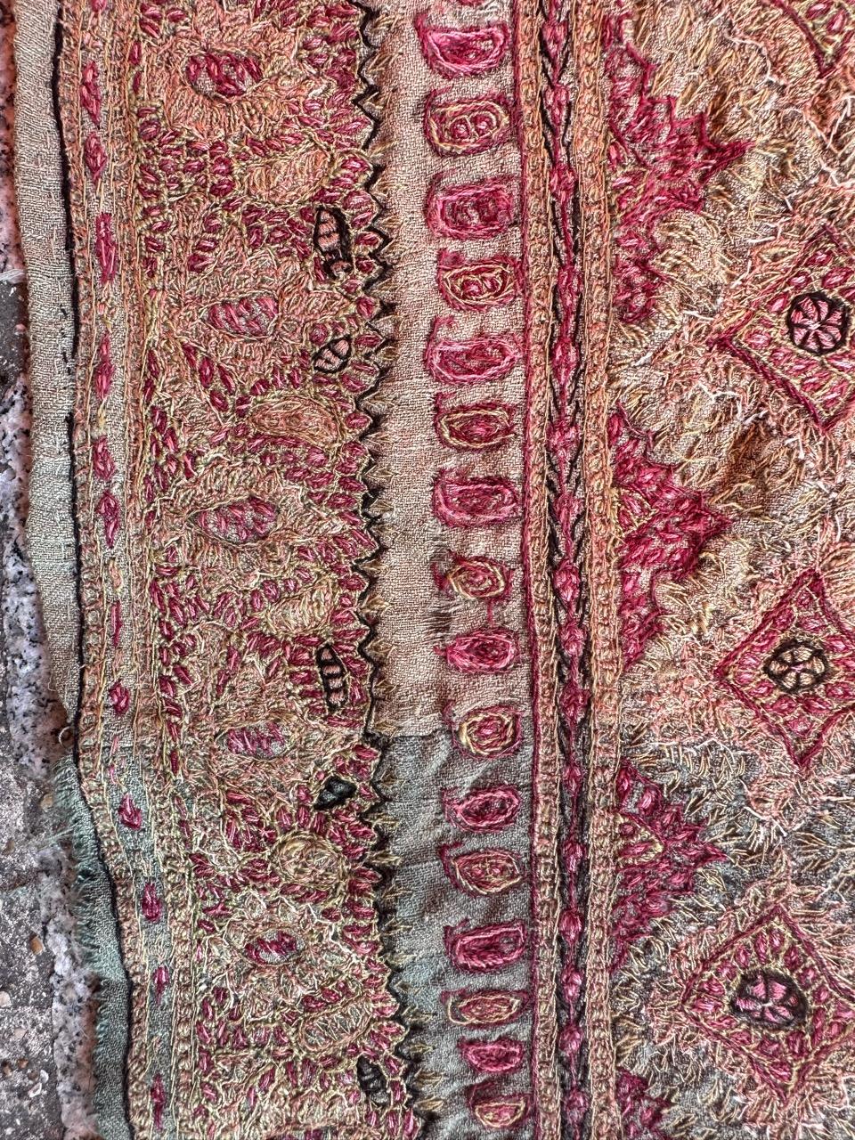 Embroidered Bobyrug’s Nice Antique Termeh Embroidery  For Sale